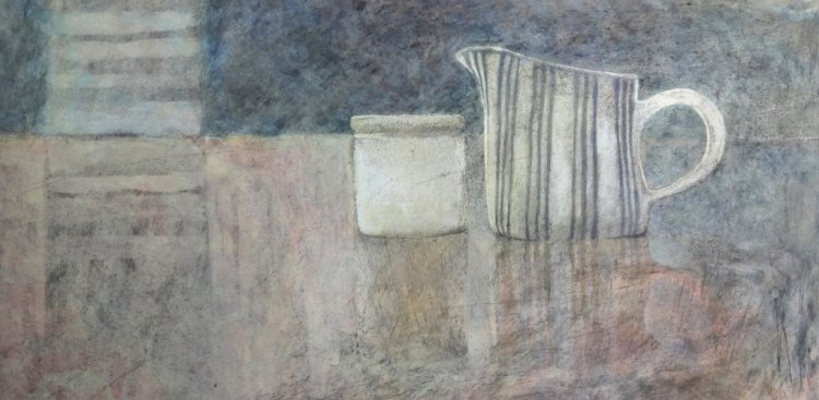 Little Jug with White Pot, Watercolour Still Life