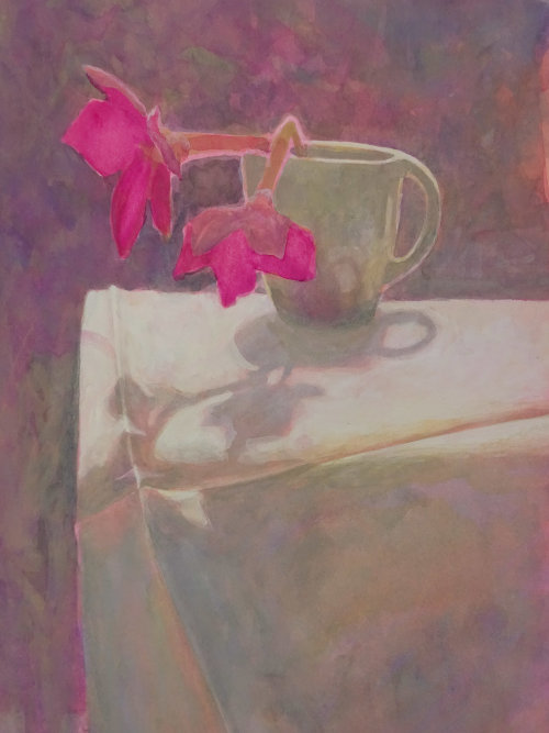 Nicotiana against the light, Watercolour Still Life