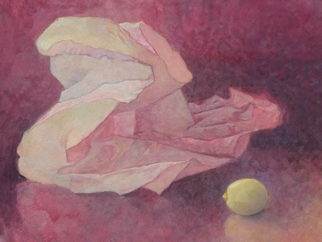 Tissue & Lemon, Watercolour Still Life